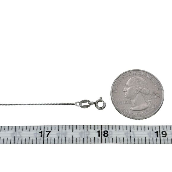 Vintage Italy AGI Sterling Silver 925 0.7mm Box Chain Link Necklace 18" - Picture 2 of 3